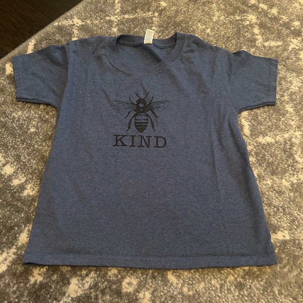 Be kind blue short sleeve tee- youth size small